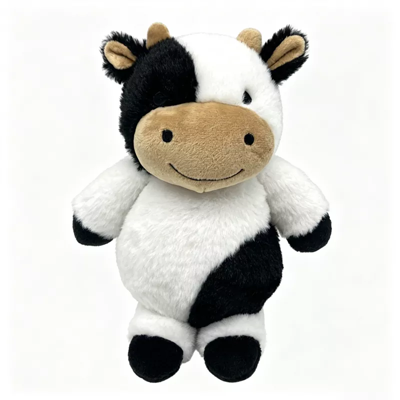 Fluffy Black and White Cow Plush အရုပ် Fluffy Black and White Cow Plush အရုပ်