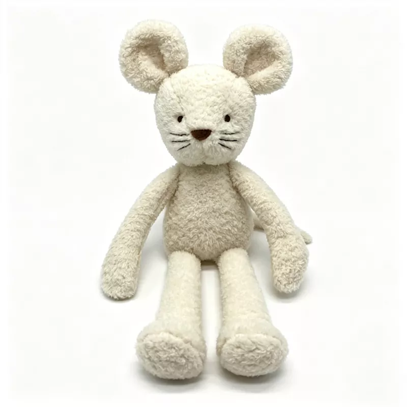 ခြေထောက်ရှည် Creamy White Rat Plush အရုပ်